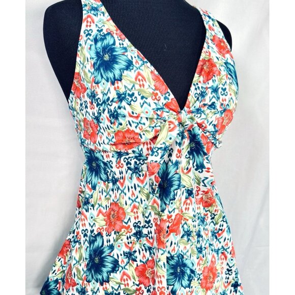 Swim Solutions Simply Sweet Tie Front Tummy-Control Tankini Top Size 10 NWT $72 - Picture 6 of 12